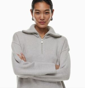 Babaton Merino Wool Half Zip Sweater Aritzia Quarter Zip Knit 2XS